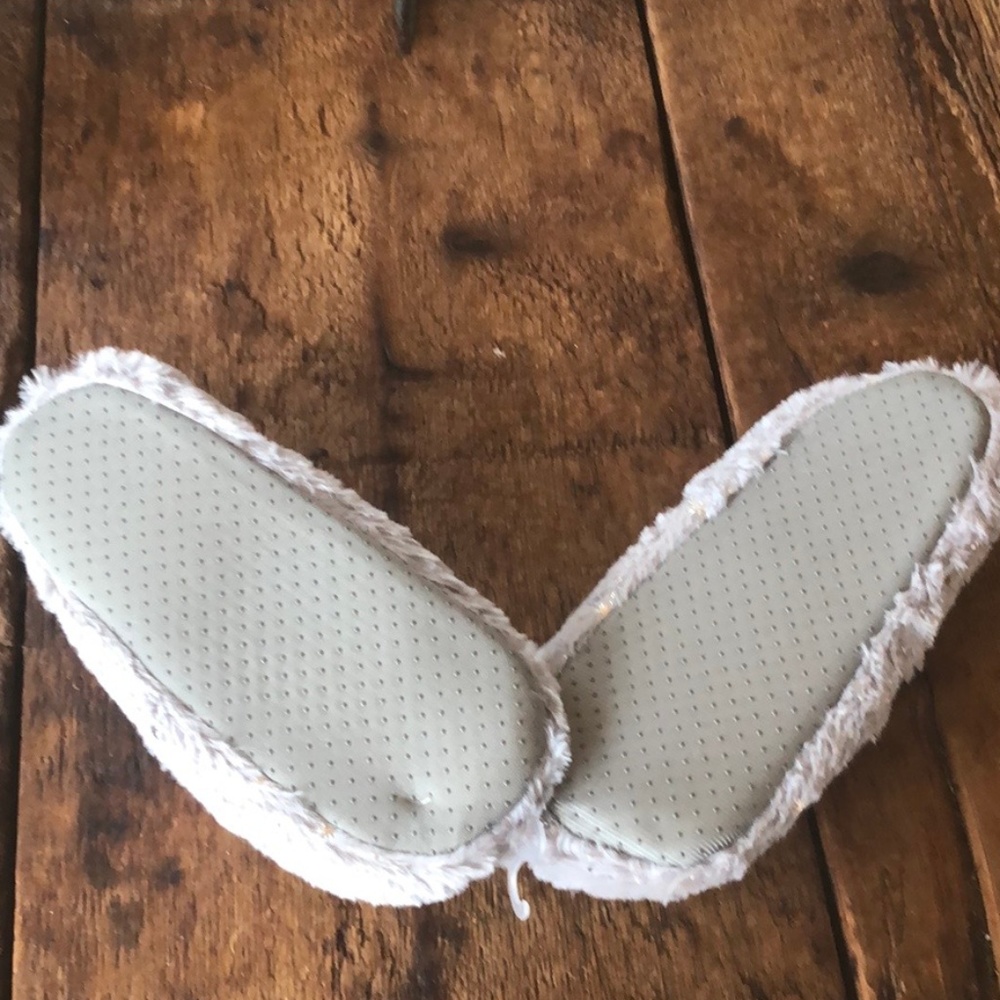Grey Shimmer and Shine Faux Fur Slippers - Picture 3 of 4